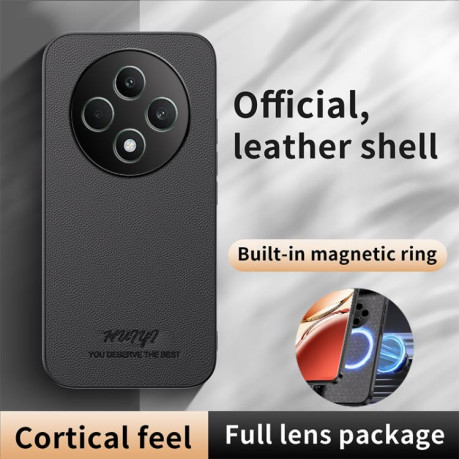 Чехол HUIYI Leather Magnetic для OPPO Reno12 F/12FS  - синий