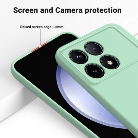 Силиконовый чехол Solid Color Liquid Silicone на Xiaomi Poco F6 Pro - зеленый