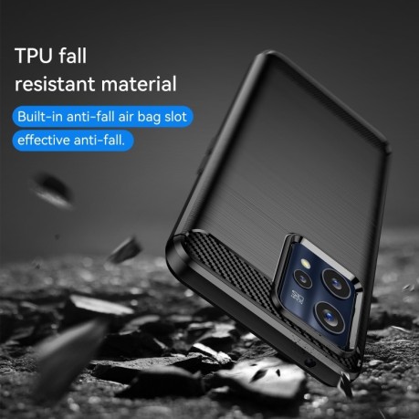 Чохол Brushed Texture Carbon Fiber на Realme 9 Pro Plus - чорний