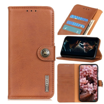 Чехол-книжка KHAZNEH Cowhide Texture на Samsung Galaxy A52/A52s - коричневый