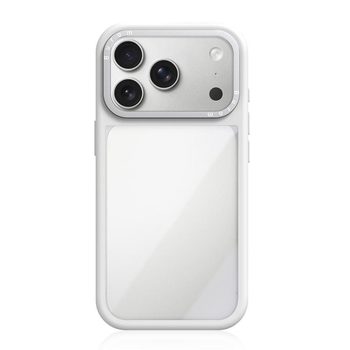 Гібридний чохол Liquid Silicone Frame Hybrid Clear Acrylic із рідкого силікону з акриловою спинкою на iPhone 18 Pro Max — білий