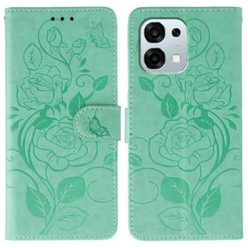 Чехол-книжка Rose Butterfly Embossed Leather на OPPO A6 Pro 5G — зелёный