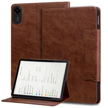 Чехол-книжка Cat Buckle Leather на Xiaomi Redmi Pad 2 - коричневый
