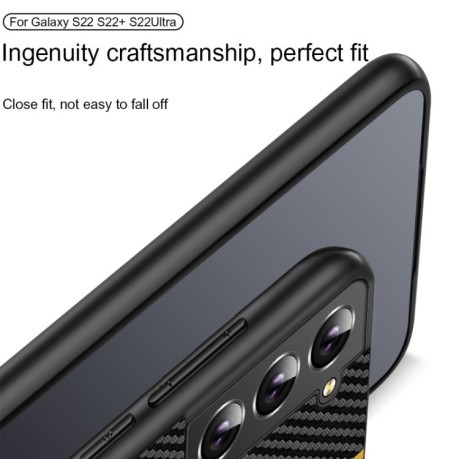 Противоударный чехол Carbon Fiber Splicing для Samsung Galaxy S23+ 5G - красный