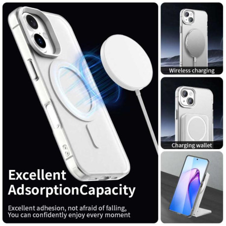 Противоударный чехол Candy Magsafe PC Hybrid TPU для iPhone 17 - белый