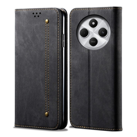 Чохол книжка Denim Texture Casual Style на Xiaomi Redmi 14C 4G/Poco C75/Redmi A4 5G - чорний