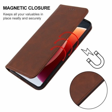 Чехол-книжка Magnetic Closure для Realme C65 4G Global - коричневый
