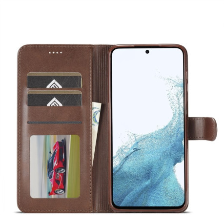Чехол книжка LCIMEEKE Calf Texture на Samsung Galaxy A35 5G - кофейный