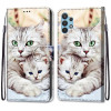 Чехол-книжка Coloured Drawing на Samsung Galaxy A32 4G / A32 Lite - Big Cat Holding Kitten