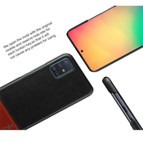 Чехол IMAK Ruiyi Series Concise Slim на Samsung Galaxy А51- черно-красный