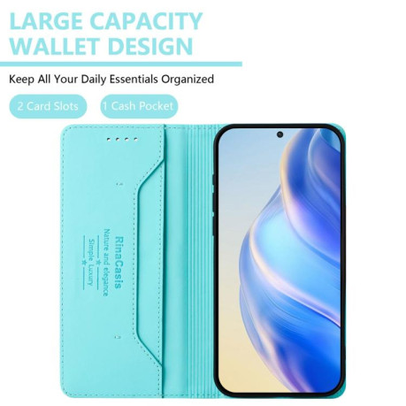 Чехол-книжка RC01 Dual-Folded Magnetic Suction RFID Leather на Motorola Edge 5G 2025 / Edge 60 Fusion - зеленый