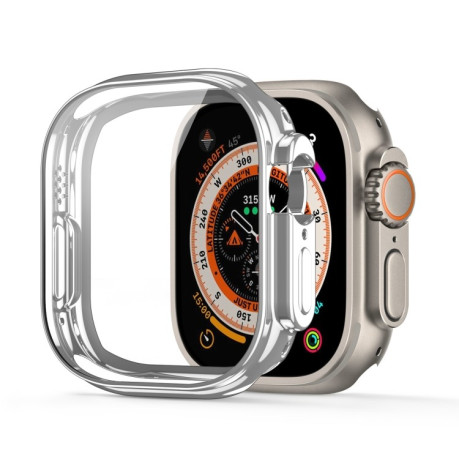 Противоударный чехол с защитным стеклом DUX DUCIS Electroplated для Apple Watch Ultra 49mm - серебристый
