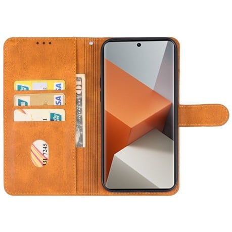 Чехол-книжка EsCase Leather для Xiaomi Redmi Note 13 Pro+ 4G - коричневый