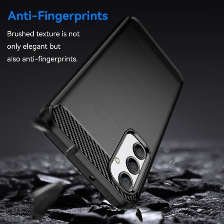 Чехол Brushed Texture Carbon Fiber на Samsung Galaxy A24 4G - черный