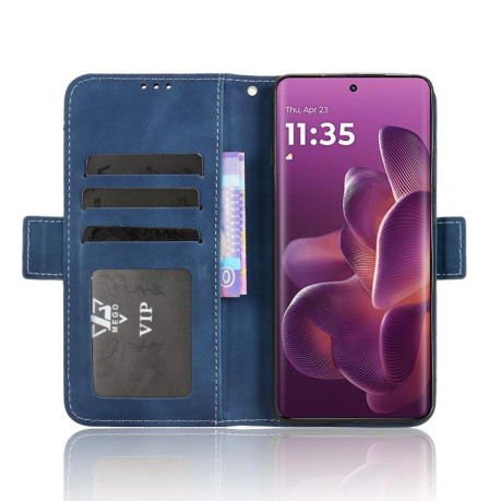 Чехол-книжка Skin Feel Calf на Motorola Edge 60 Pro - синій