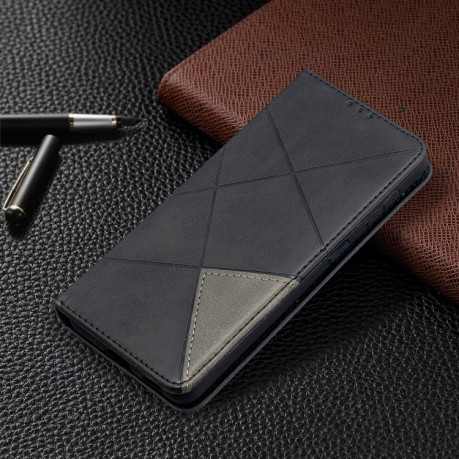 Чехол-книжка Rhombus Texture на Samsung Galaxy S21 - черный