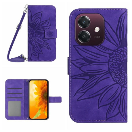 Чехол-книжка Skin Feel Sun Flower для OPPO A3/A3x/A40m- фиолетовый
