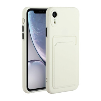 Противоударный чехол Card Slot Design для iPhone XR - белый