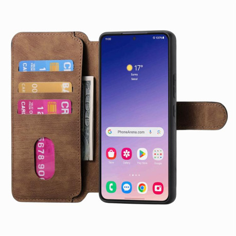 Чохол-книжка CaseNeo MagSafe RFID Anti-theft Retro Leather для Samsung Galaxy S25+ 5G - коричневий