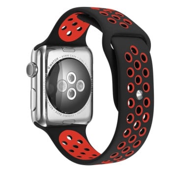 Ремешок Sport Edition для Apple Watch 10 46mm/Ultra 49mm / Series 8/7 45mm / 44mm / 42mm - черно-красный