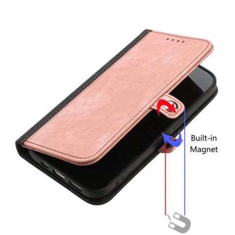 Чохол-книжка Buckle Double Fold Hand Strap Leather на Samsung Galaxy F16 5G / M16 5G - рожевий
