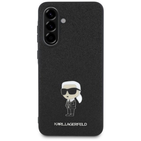 Оригинальный чехол Karl Lagerfeld Fixed Glitter Ikonik Logo Metal Pin для Samsung Galaxy A56 - Black