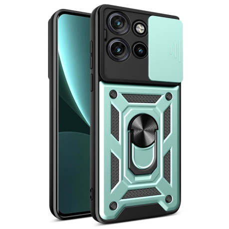 Противоударный чехол Camera Sliding для Motorola Edge 50 Neo - зеленый