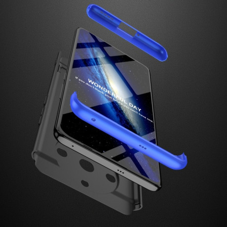 Противоударный чехол GKK Three Stage with Stand на Realme 11 Pro / 11 Pro+ - черно-синий