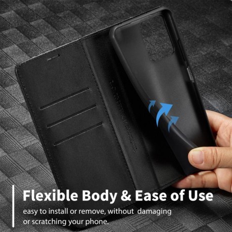 Чехол-книжка LCIMEEKE Carbon Fiber для  Xiaomi Redmi Note 14 4G 164.48  - Black