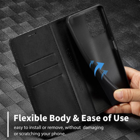 Чехол-книжка LCIMEEKE Carbon Fiber для  Xiaomi Redmi Note 14 4G 164.48  - Black