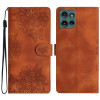 Чохол-книжка Cherry Blossom Butterfly Skin Feel Embossed Motorola Edge 50 5G - коричневий