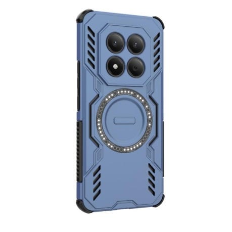Противоударный чехол Butterfly Armor с MagSafe на Redmi Note 15 Pro 4G Global 163.2mm — синий