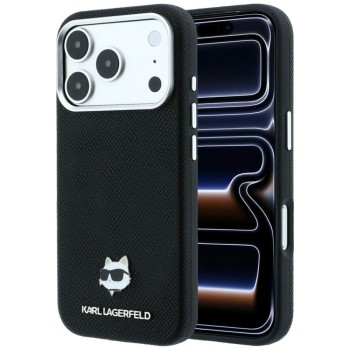 Оригинальный чехол Karl Lagerfeld IML Monogram Karl &amp; Choupette Head MagSafe для iPhone 17 Pro / 18 Pro — чёрный