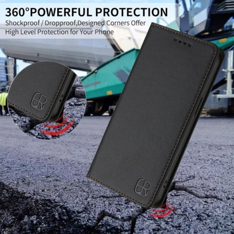 Чехол-книжка Retro Skin Feel Business Magnetic на Realme GT 7 Pro 5G - черный