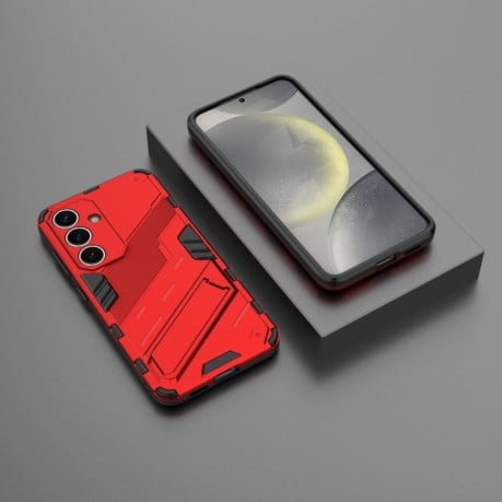 Противоударный чехол Punk Armor для Samsung Galaxy S25 5G - красный