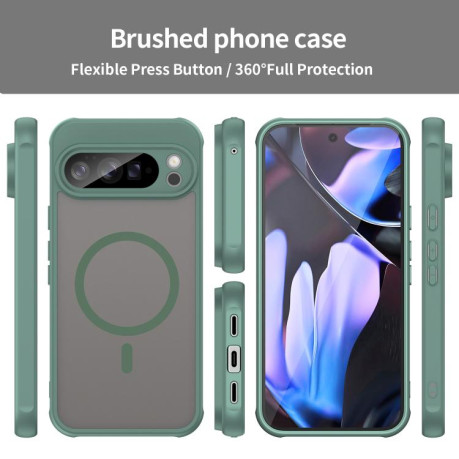 Протиударний чохол Fan Dun Series TPU Hybrid PC Frosted Magsafe для Google Pixel 10 Pro XL - зелений