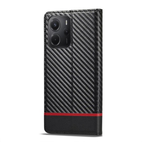 Чехол-книжка LCIMEEKE Carbon Fiber для  Xiaomi Redmi Note 14 4G 164.48  - Black