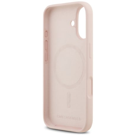 Оригінальний силіконовий чохол Karl Lagerfeld Silicone Karl Choupette Ring з MagSafe на iPhone 17 - Pink
