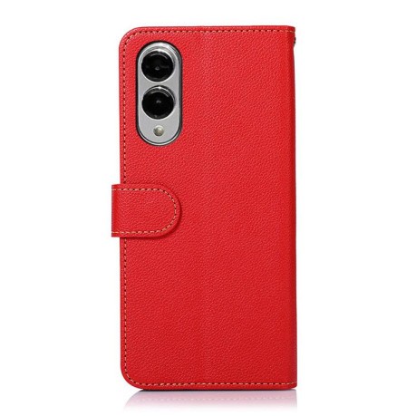 Чохол-книжка KHAZNEH Litchi Texture для Samsung Galaxy S25 Edge 5G - червоний