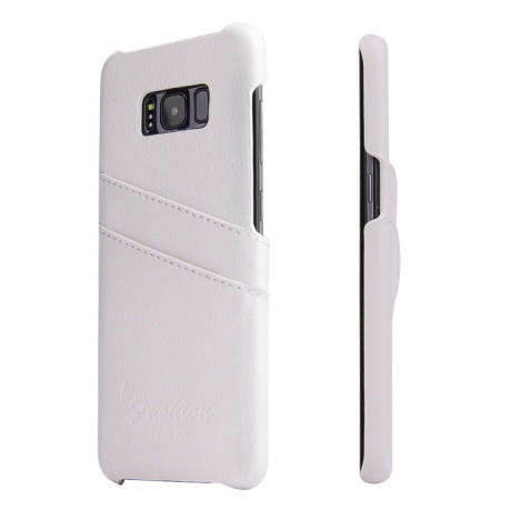 Кожаный чехол Fierre Shann Litchi Texture  на Samsung Galaxy S8+ / G9550-белый