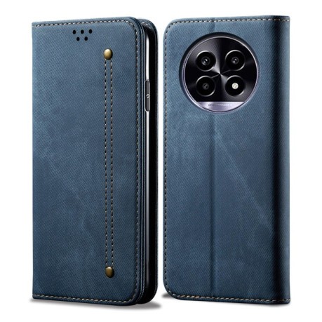 Чехол книжка Denim Texture Casual Style на Realme 13 Pro 5G Global - синий