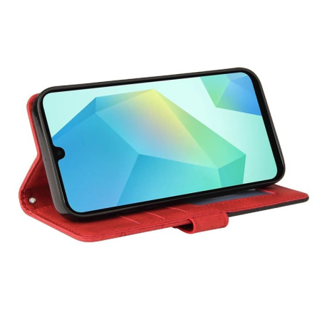 Чехол-книжка Dual-color Splicing Flip Leather для Samsung Galaxy A26 5G - красный