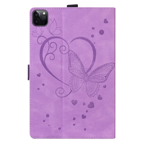 Чехол - книжка Love Butterfly Embossed Leather на  iPad Pro 13 2024 - фиолетовый