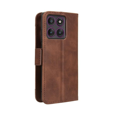 Чехол-книжка Skin Feel Calf на Motorola Edge 60 Pro - коричневый