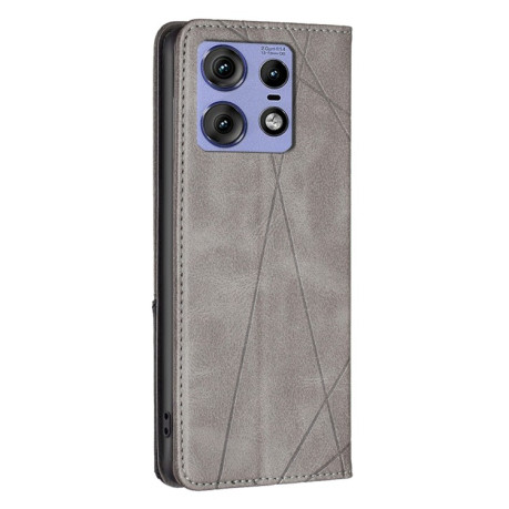 Чехол-книжка Rhombus Texture для Motorola Edge 50 Pro - серый