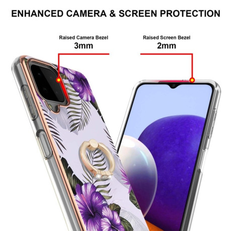 Противоударный чехол Global Version для Samsung Galaxy M32/A22 4G - Purple Flower