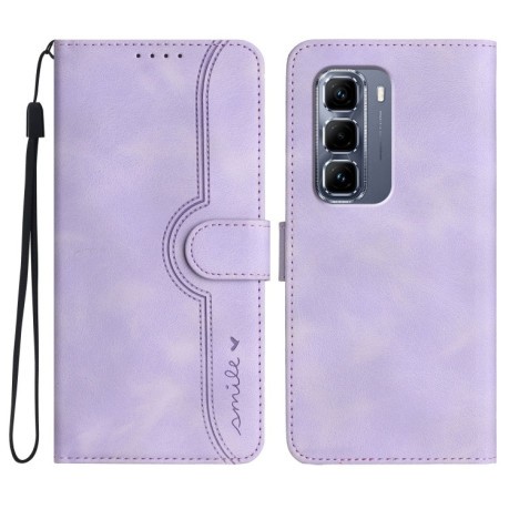 Чохол-книжка Skin Feel Heart Amile для Infinix Hot 50 Pro+ 4G - фіолетовий