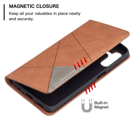 Чехол-книжка Rhombus Texture на Samsung Galaxy A04s/A13 5G - коричневый