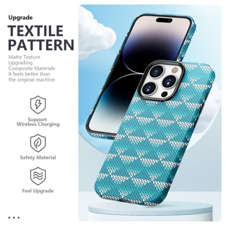 Чехол Textile Texture Matte Ultra-thin для iPhone 15 - голубой
