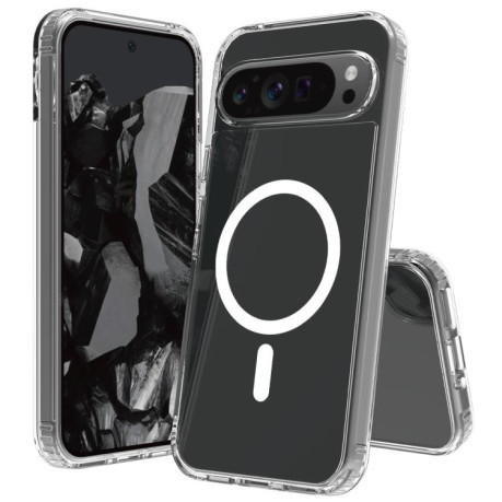 Протиударний чохол Skin Feel TPU + PC MagSafe Magnetic для Google Pixel 9 Pro XL - прозорий